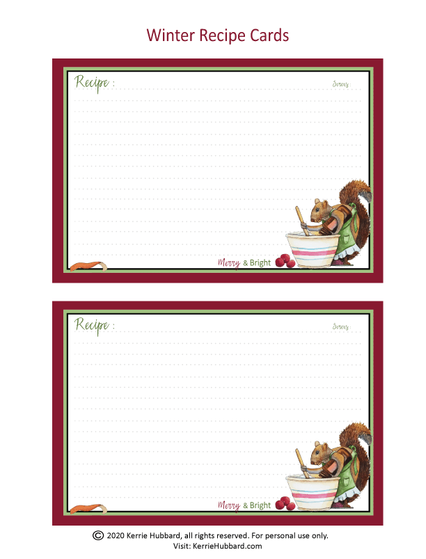 Winter Recipe Cards